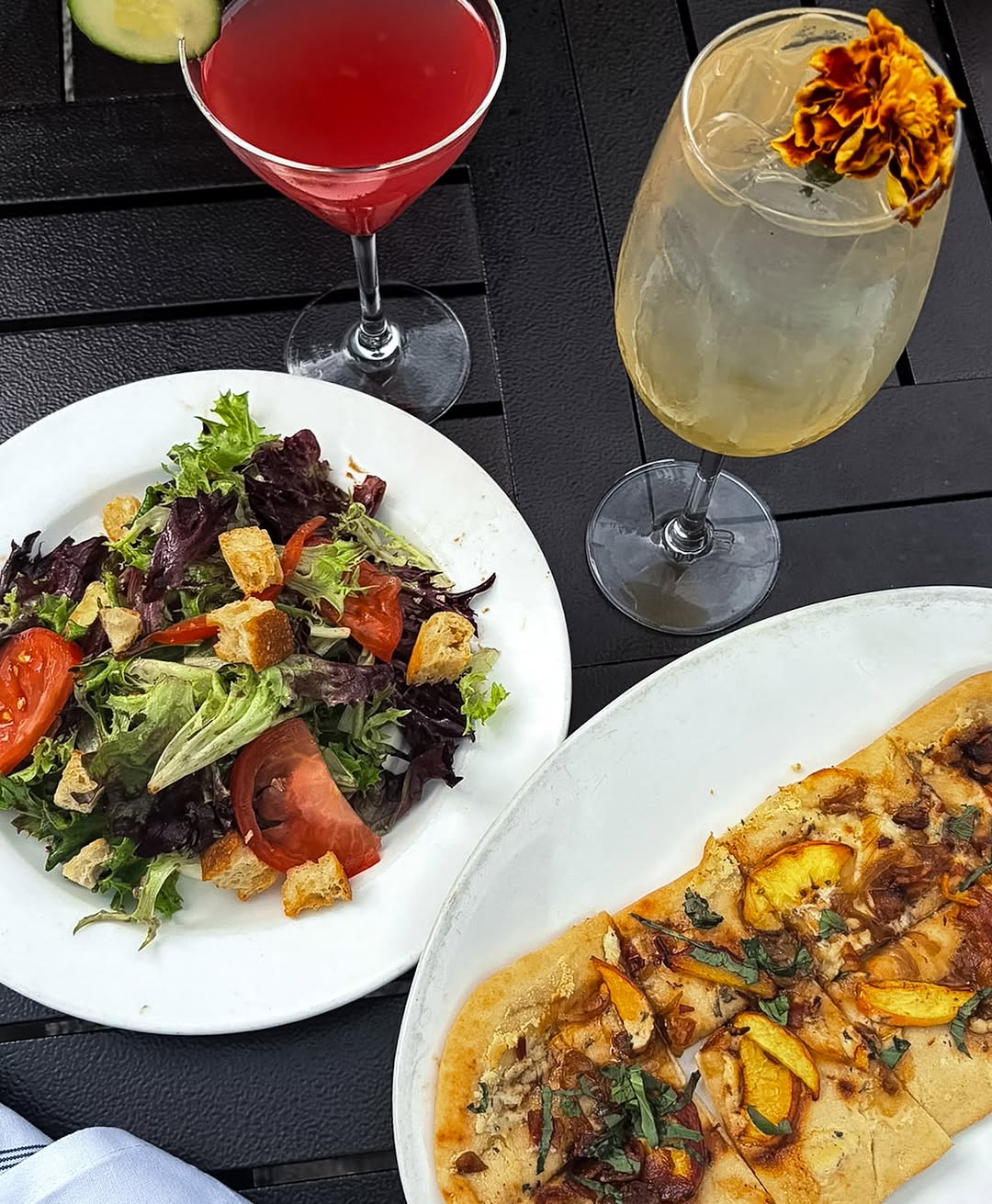 Panzanella, flatbread & sips